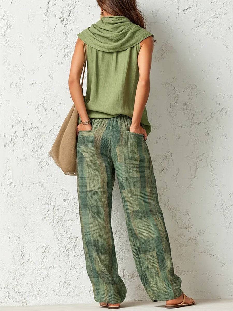 Narelle | Women's Relaxed Two-Piece Set, Wide-Leg Blouse and Trousers | The Shrader Sisters