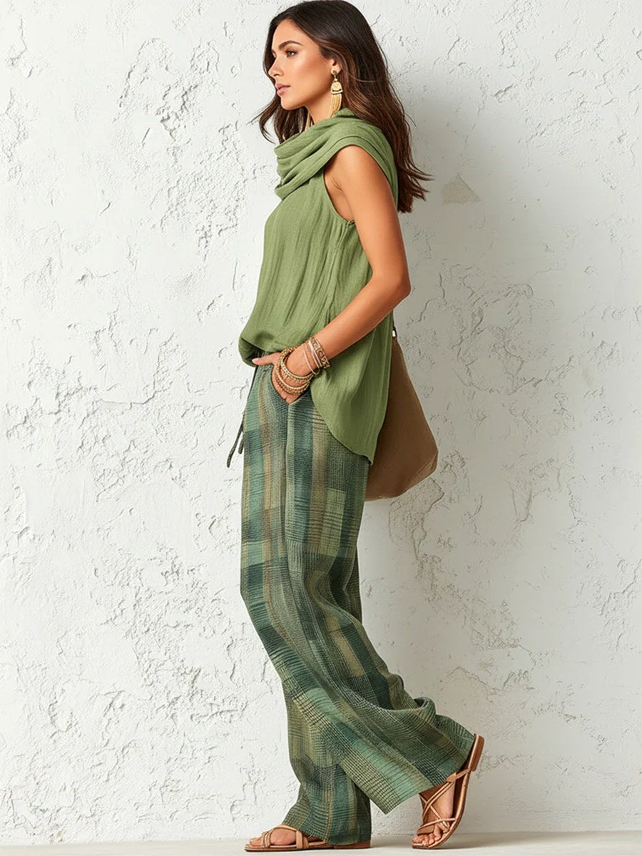 Narelle | Women's Relaxed Two-Piece Set, Wide-Leg Blouse and Trousers | The Shrader Sisters