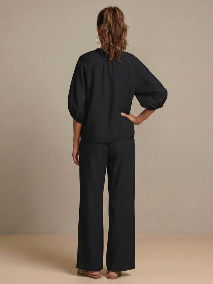 Natalia | Women's Zip Front Blouson Two-Piece Set - image 17