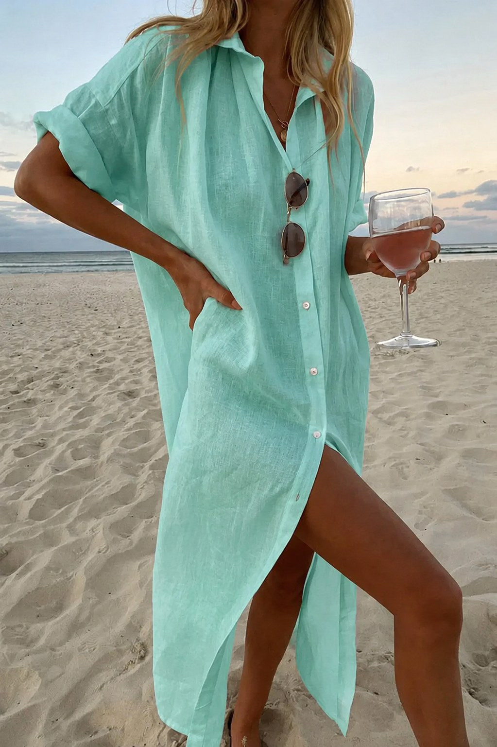 Natalie | Women's Lightweight Beach Shirt Dress, Lightweight Summer Dress for Holidays and Resort Wear, Lightweight Summer Dress for Holidays and Resort Wear - image 5