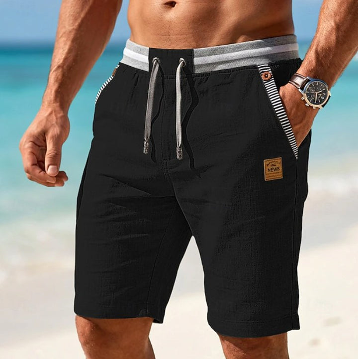 Nate | Men's Drawstring Shorts, Relaxed-Fit Summer Shorts | The Shrader Sisters | Navy Blue