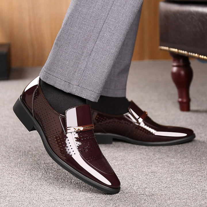 Ned | Men's Patent Leather Loafers, Slip-On Dress Loafers | The Shrader Sisters