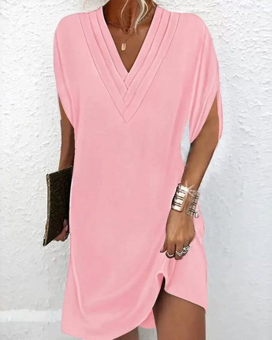 Nerina | Women's V-Neck Lightweight Midi Dress - image 2