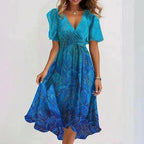 Nicole | Women's Vibrant Midi Dress, Elegant Occasion Dress | The Shrader Sisters | Grijs