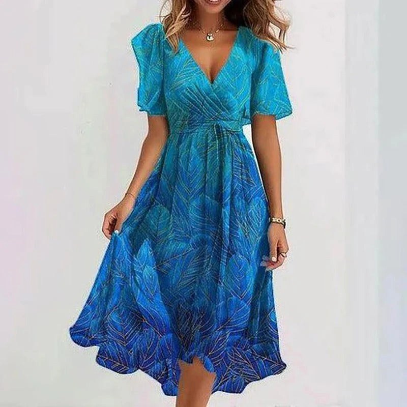 Nicole | Women's Vibrant Midi Dress, Elegant Occasion Dress | The Shrader Sisters | Grijs