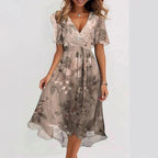 Nicole | Women's Vibrant Midi Dress, Elegant Occasion Dress | The Shrader Sisters | Groen