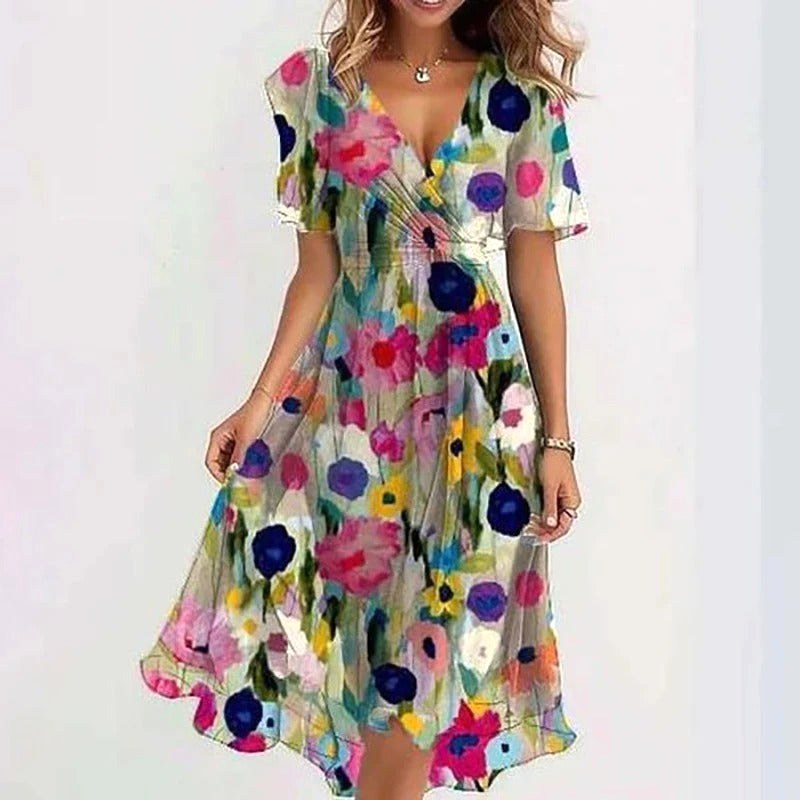 Nicole | Women's Vibrant Midi Dress, Elegant Occasion Dress | The Shrader Sisters | Verloop Groen