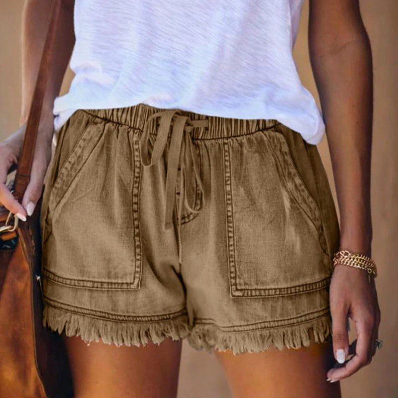 Oakley | Women's Stretch Denim Shorts - Khaki