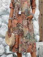 Olivia | Women's Floral Midi Dress with Tummy Coverage, Lightweight Summer Dress for Holidays and Resort Wear, Lightweight Summer Dress for Holidays and Resort Wear - image 7