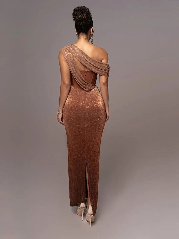 Olivia | Women's One-Shoulder Statement Dress - Green