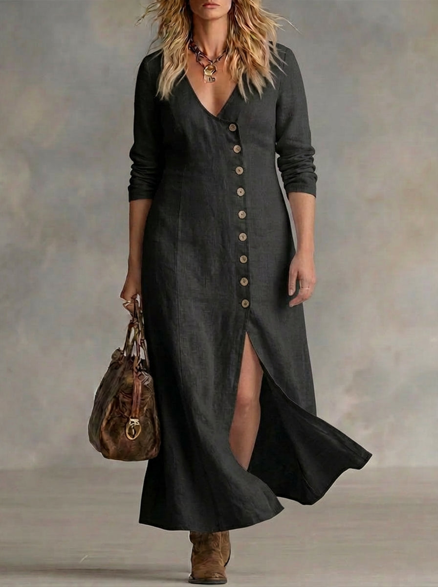 Elara | Button Maxi Dress