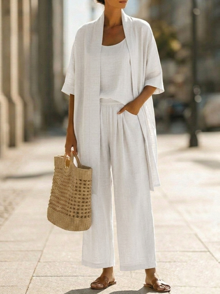 Isabella™ | Effortless Three-Piece Linen-Cotton Set