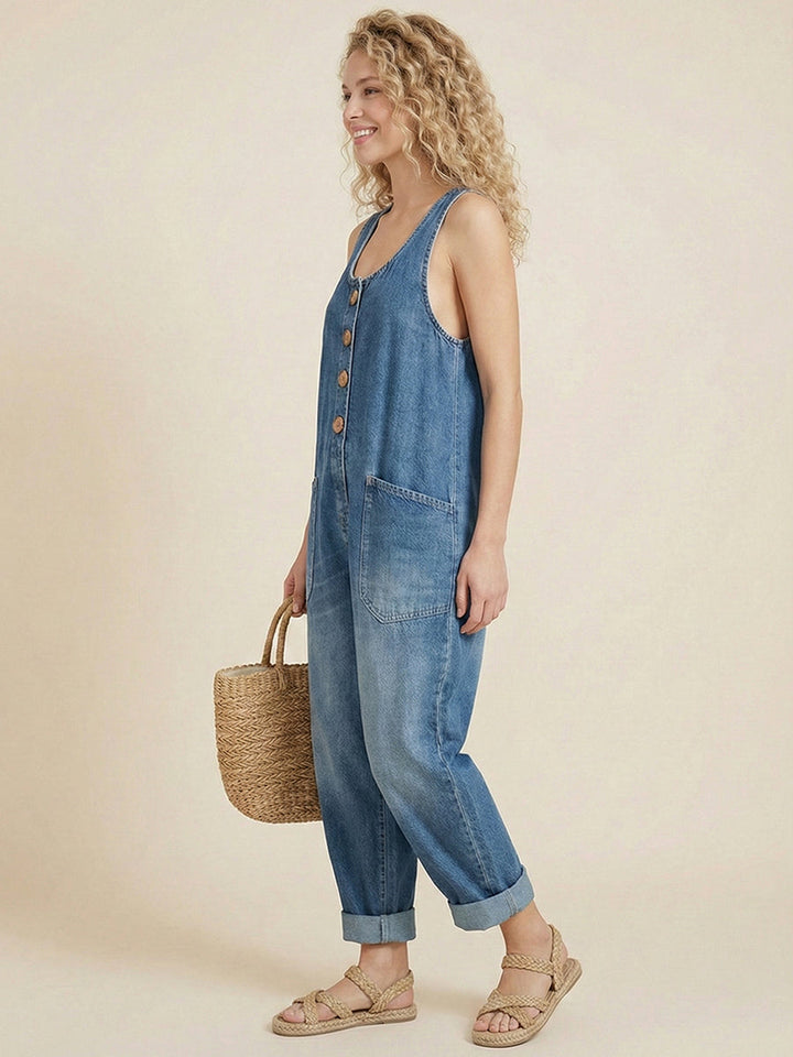 Sarah | Elegant Denim Jumpsuit With Pockets