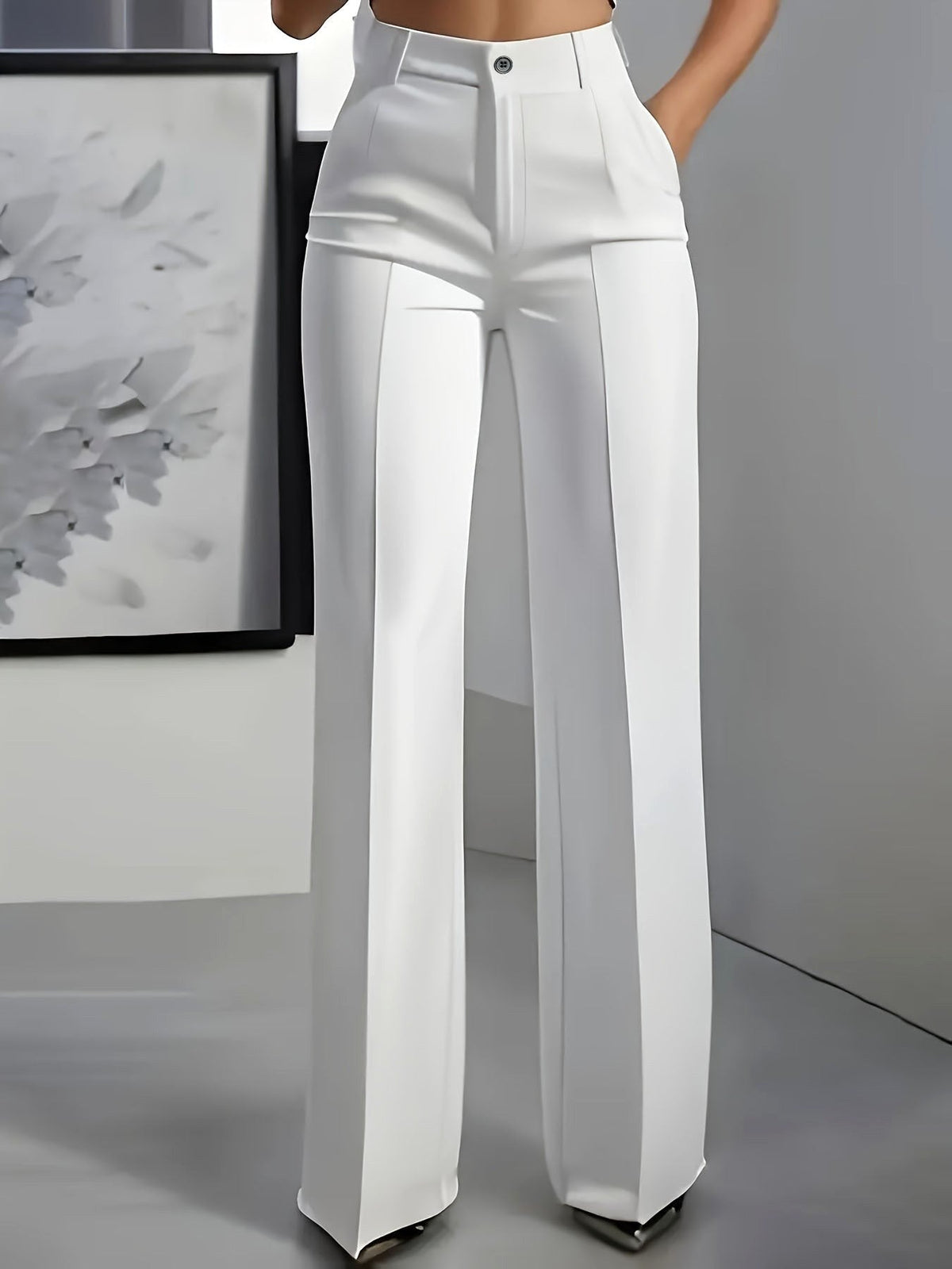 Peyton | Women's High-Waist Elastic Waistband Trousers, Comfortable Summer Trousers for Travel and Everyday Wear, Comfortable Summer Trousers for Travel and Everyday Wear - image 2
