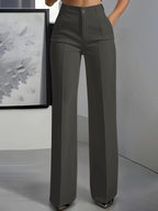 Peyton | Women's High-Waist Elastic Waistband Trousers, Comfortable Summer Trousers for Travel and Everyday Wear, Comfortable Summer Trousers for Travel and Everyday Wear - image 3