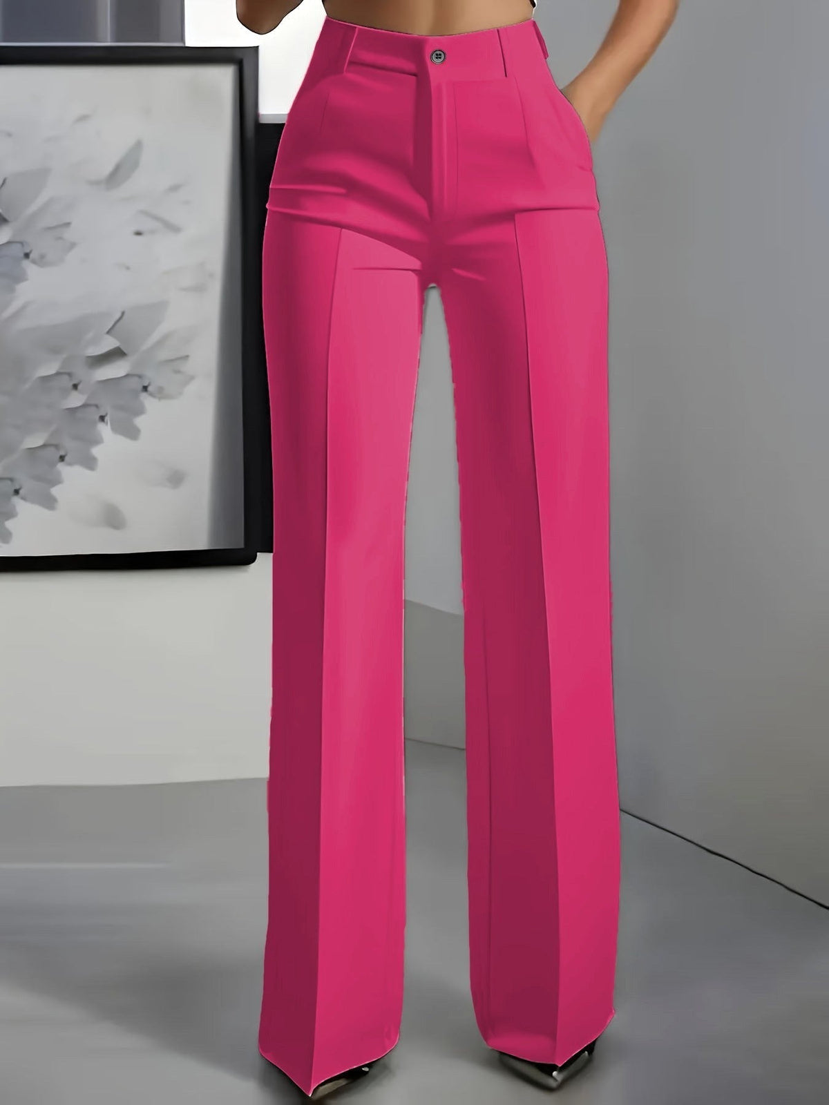 Peyton | Women's High-Waist Elastic Waistband Trousers, Comfortable Summer Trousers for Travel and Everyday Wear, Comfortable Summer Trousers for Travel and Everyday Wear - image 4
