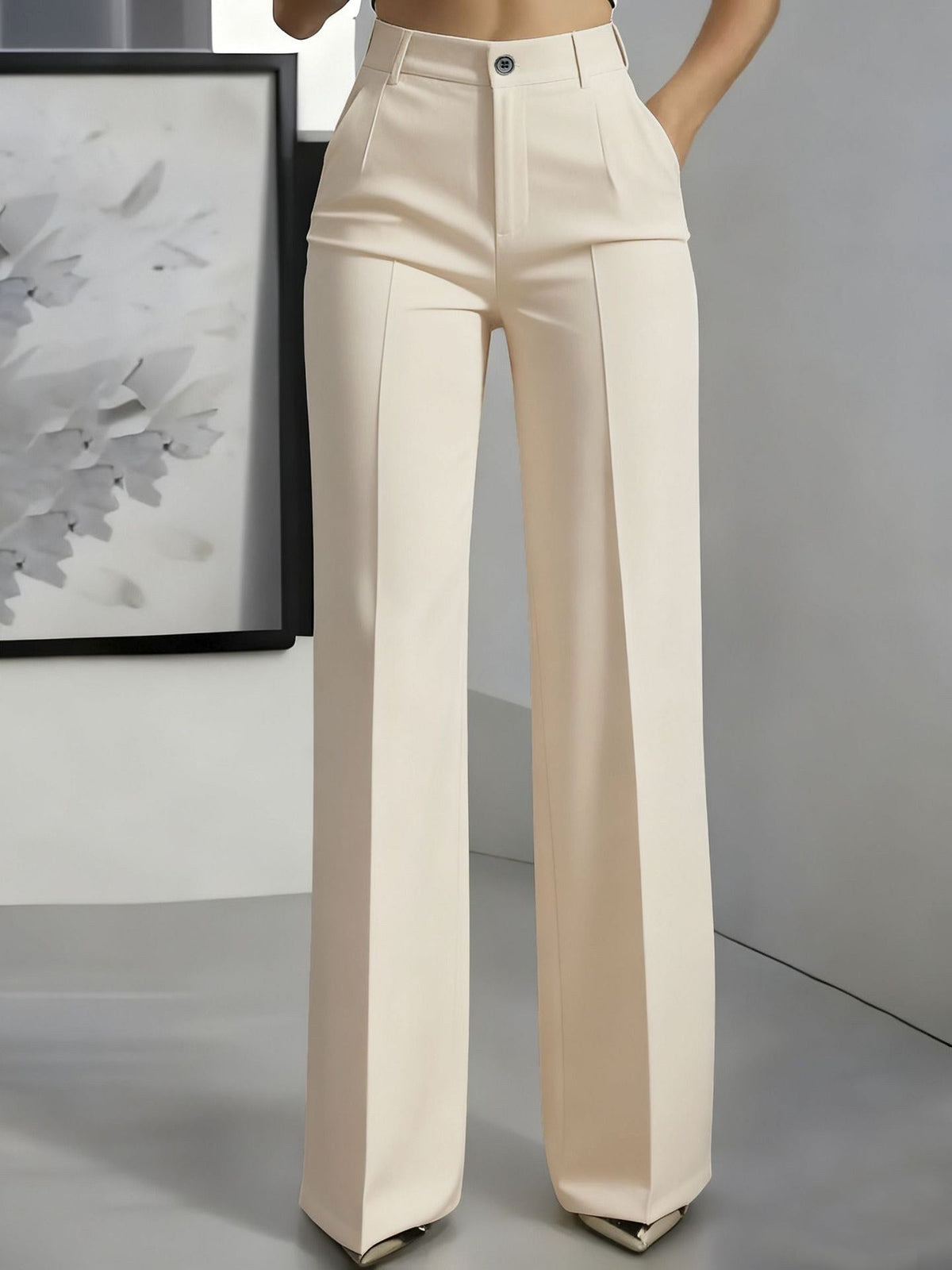 Peyton | Women's High-Waist Elastic Waistband Trousers, Comfortable Summer Trousers for Travel and Everyday Wear, Comfortable Summer Trousers for Travel and Everyday Wear - image 5