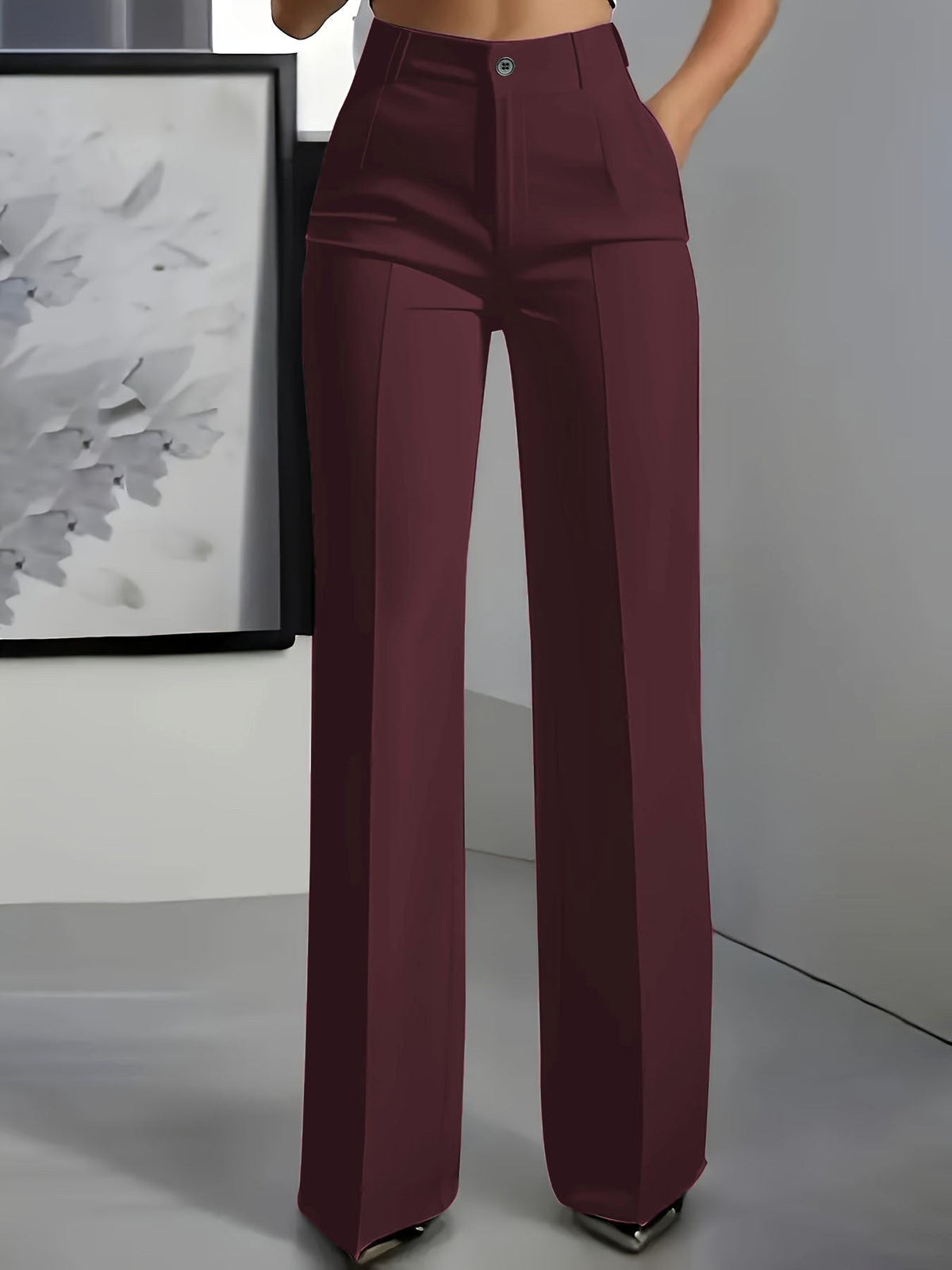Peyton | Women's High-Waist Elastic Waistband Trousers, Comfortable Summer Trousers for Travel and Everyday Wear, Comfortable Summer Trousers for Travel and Everyday Wear - image 7