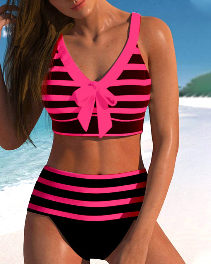 Peyton | Women's High-Waist Striped Bikini - image 10