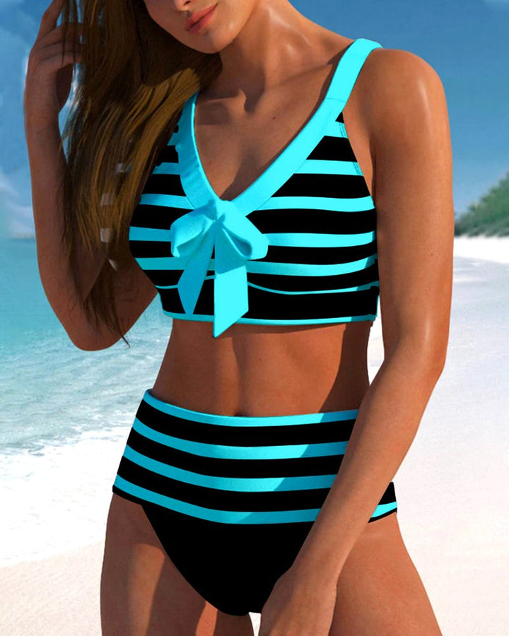 Peyton | Women's High-Waist Striped Bikini - image 7