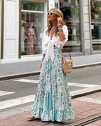 Phoebe | Women's A-Line Dress with Floral Print, Autumn Midi Dress | The Shrader Sisters