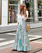 Phoebe | Women's A-Line Dress with Floral Print, Autumn Midi Dress | The Shrader Sisters