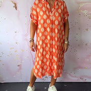 Phoebe | Women's V-Neck Printed Shirt Dress