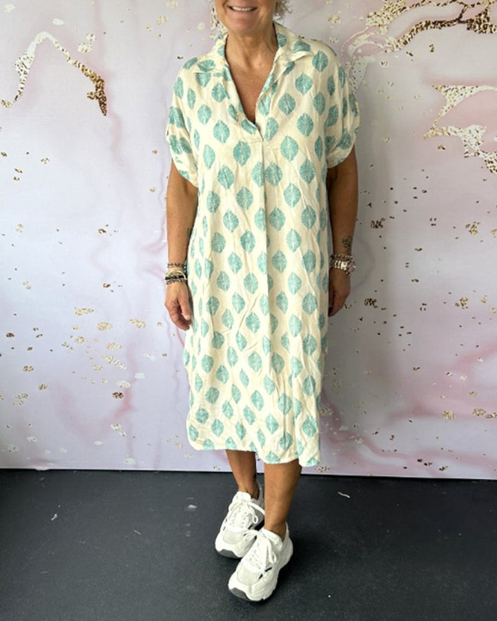 Phoebe | Women's V-Neck Printed Shirt Dress - image 5