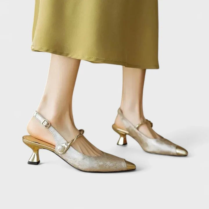 Piper | Women's Block Heel Pumps with Pearl Strap - image 6