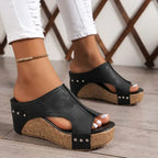 Pippa | Women's Orthopedic Cushioned Sandals, Contoured Footbed Sandals | The Shrader Sisters | Black