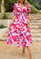 Rachel | Women's Elegant Floral Midi Dress, Flowy Summer Occasionwear for Holidays and Special Events, Flowy Summer Occasionwear for Holidays and Special Events - image 13