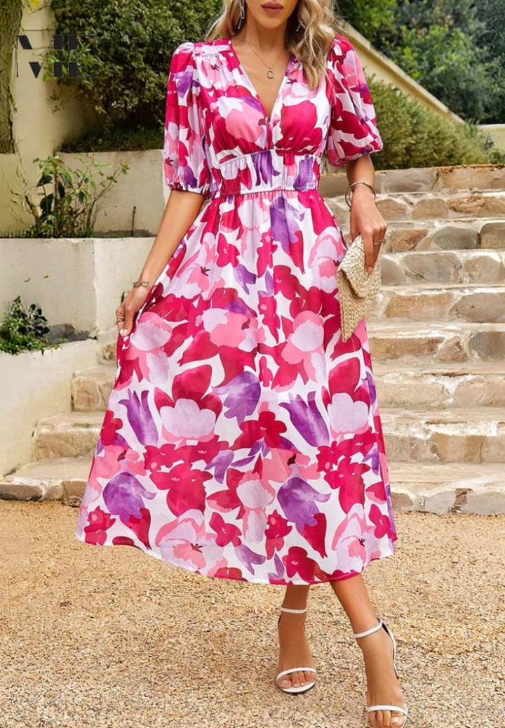 Rachel | Women's Elegant Floral Midi Dress - image 13