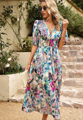 Rachel | Women's Elegant Floral Midi Dress, Flowy Summer Occasionwear for Holidays and Special Events, Flowy Summer Occasionwear for Holidays and Special Events - image 14