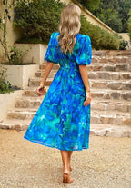 Rachel | Women's Elegant Floral Midi Dress, Flowy Summer Occasionwear for Holidays and Special Events, Flowy Summer Occasionwear for Holidays and Special Events - image 6