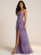 Renee | Women's Watercolour Print Maxi Dress, V-Neck Occasion Dress | The Shrader Sisters