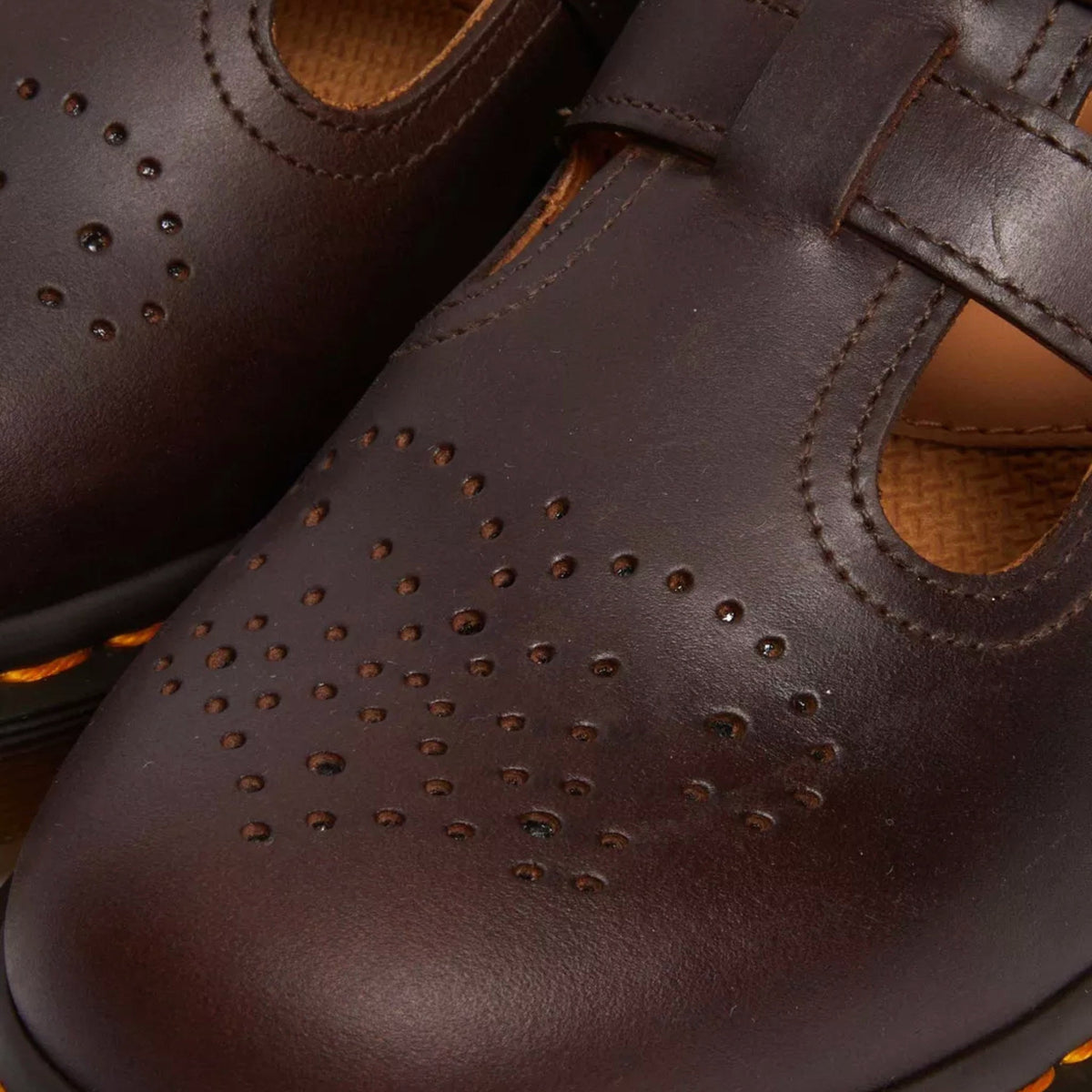 Rhianna | Women's Double Buckle Leather Mary Jane Flats, Perforated Heart Detail Flats | The Shrader Sisters