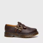Rhianna | Women's Double Buckle Leather Mary Jane Flats, Perforated Heart Detail Flats | The Shrader Sisters