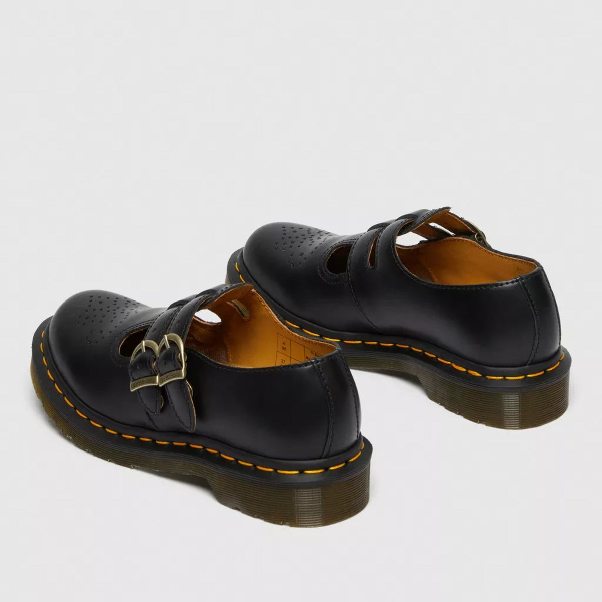 Rhianna | Women's Double Buckle Leather Mary Jane Flats, Perforated Heart Detail Flats | The Shrader Sisters