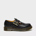Rhianna | Women's Double Buckle Leather Mary Jane Flats, Perforated Heart Detail Flats | The Shrader Sisters