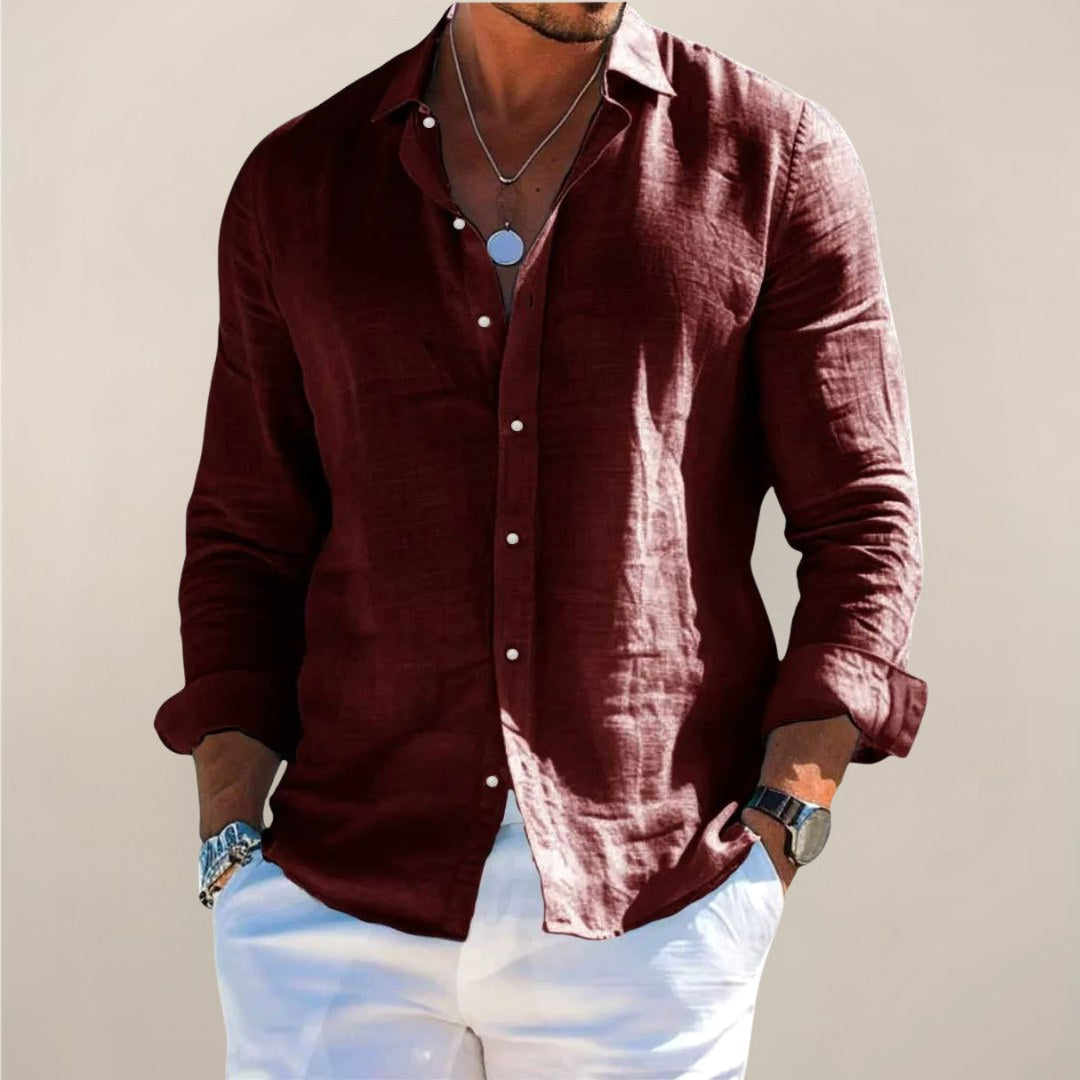 Rhys | Men's Linen Button Shirt, Lightweight Casual Shirt | The Shrader Sisters