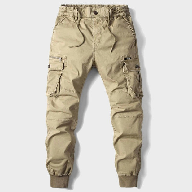 Rhys | Men's Tactical Cargo Joggers, Comfortable Relaxed-Fit Trousers | The Shrader Sisters | Khaki