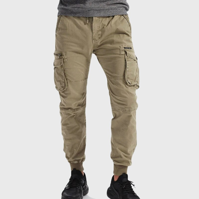 Rhys | Men's Tactical Cargo Joggers, Comfortable Relaxed-Fit Trousers | The Shrader Sisters | Grey