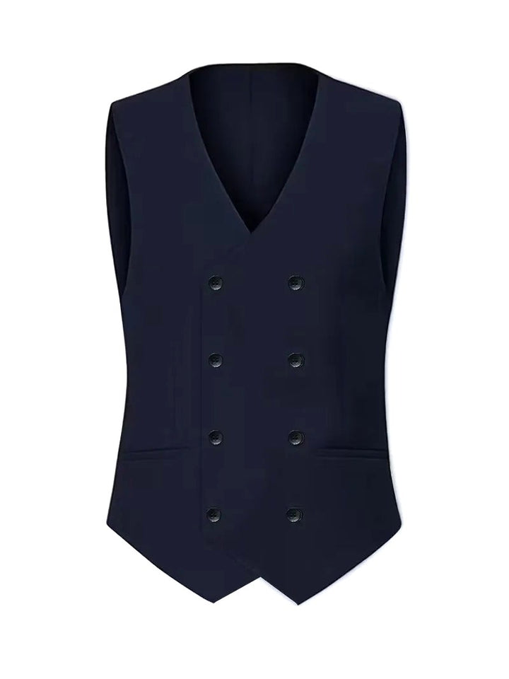 Riley | Men's Slim Fit Three-Piece Suit with Double-Breasted Waistcoat, Tailored Formal Suit | The Shrader Sisters