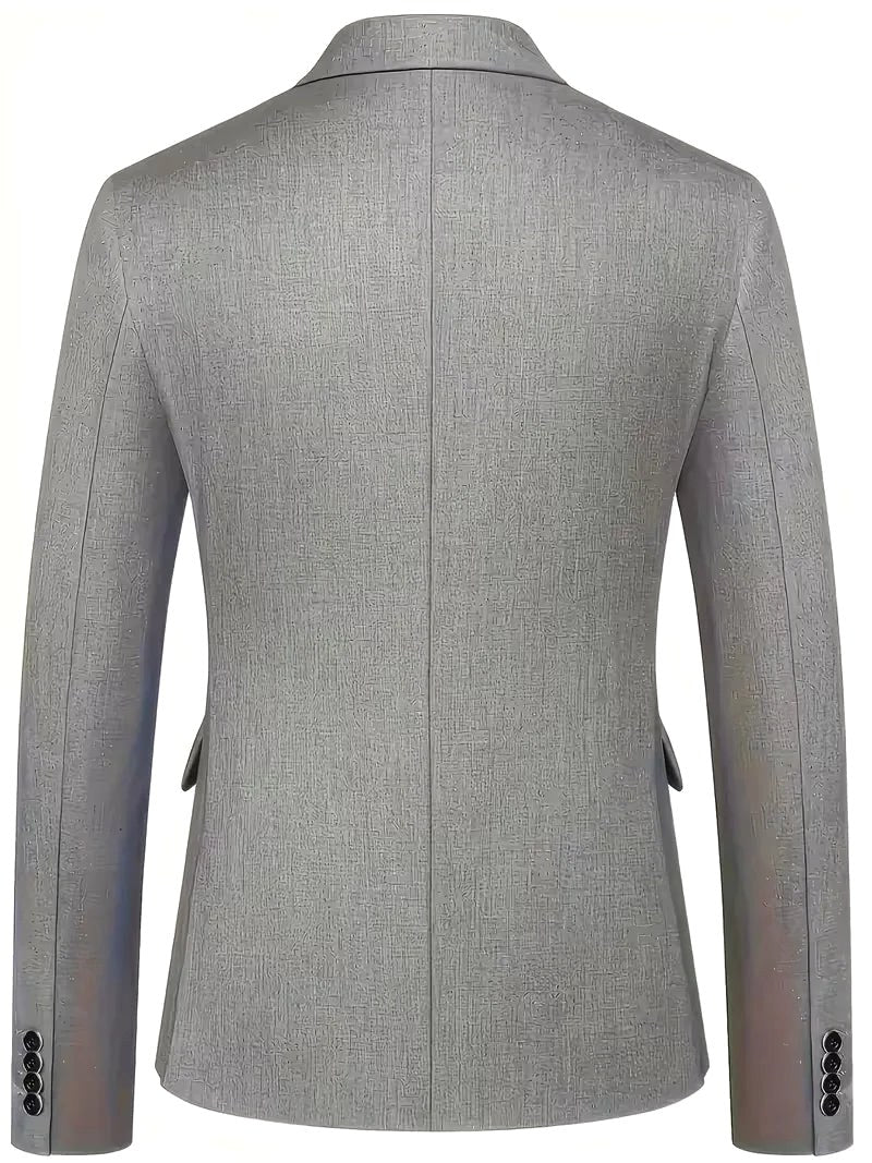 Riley | Men's Slim Fit Three-Piece Suit with Double-Breasted Waistcoat, Tailored Formal Suit | The Shrader Sisters