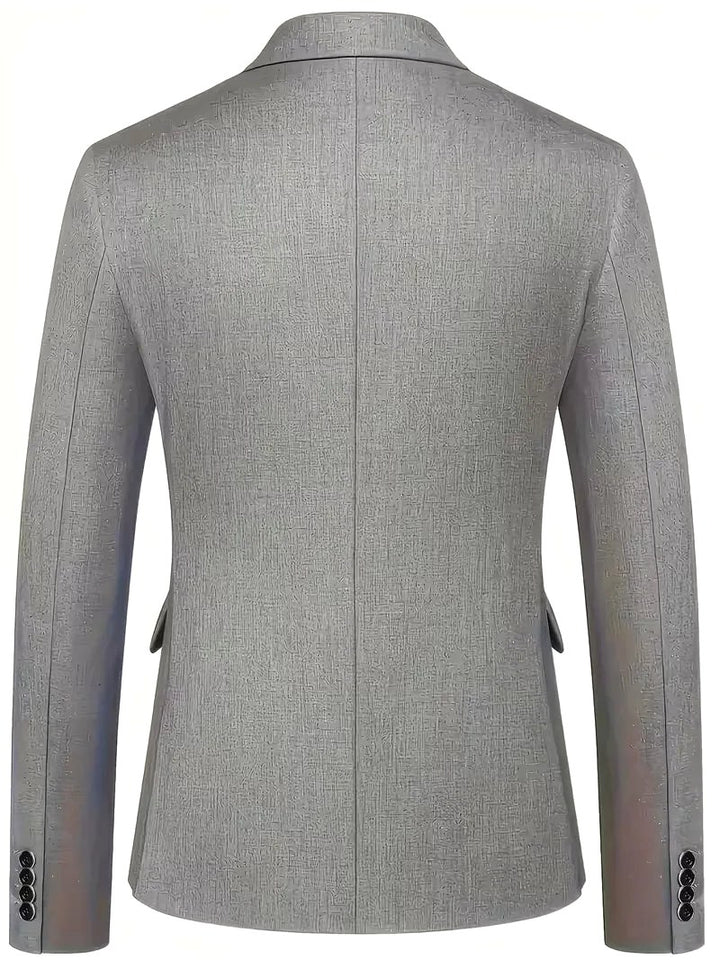 Riley | Men's Slim Fit Three-Piece Suit with Double-Breasted Waistcoat, Tailored Formal Suit | The Shrader Sisters