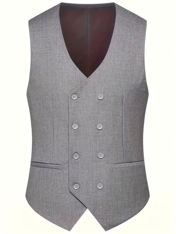 Riley | Men's Slim Fit Three-Piece Suit with Double-Breasted Waistcoat, Tailored Formal Suit | The Shrader Sisters