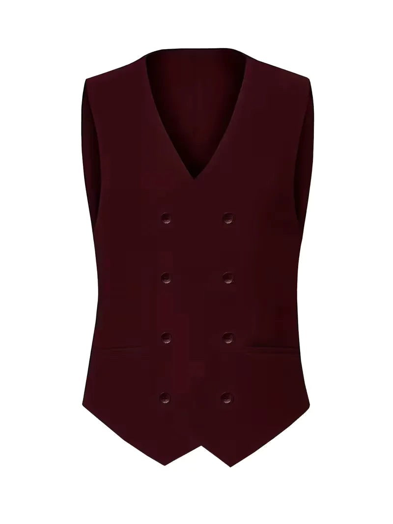 Riley | Men's Slim Fit Three-Piece Suit with Double-Breasted Waistcoat, Tailored Formal Suit | The Shrader Sisters