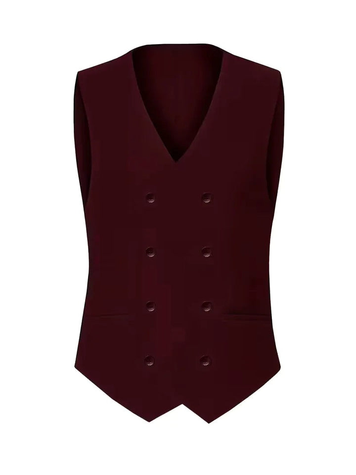 Riley | Men's Slim Fit Three-Piece Suit with Double-Breasted Waistcoat, Tailored Formal Suit | The Shrader Sisters