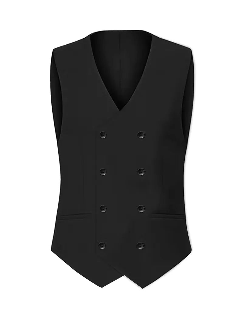 Riley | Men's Slim Fit Three-Piece Suit with Double-Breasted Waistcoat, Tailored Formal Suit | The Shrader Sisters