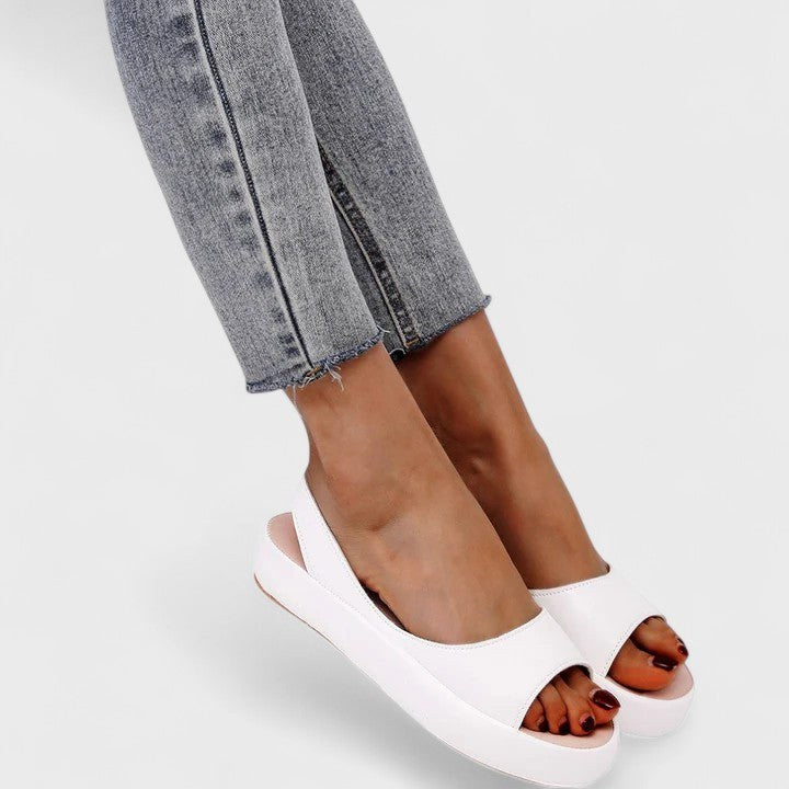 Riley | Women's Comfortable Flat Sandals - White